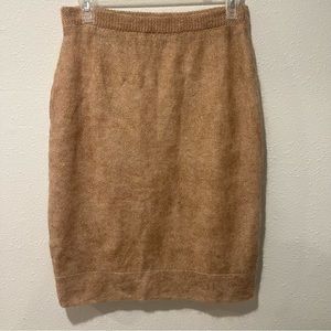 Tory Burch tan knit sweater knee length skirt